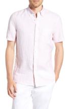 Men's 1901 Trim Fit Linen Sport Shirt, Size - Pink