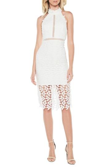 Women's Bardot Gemma Halter Lace Sheath Dress - Ivory