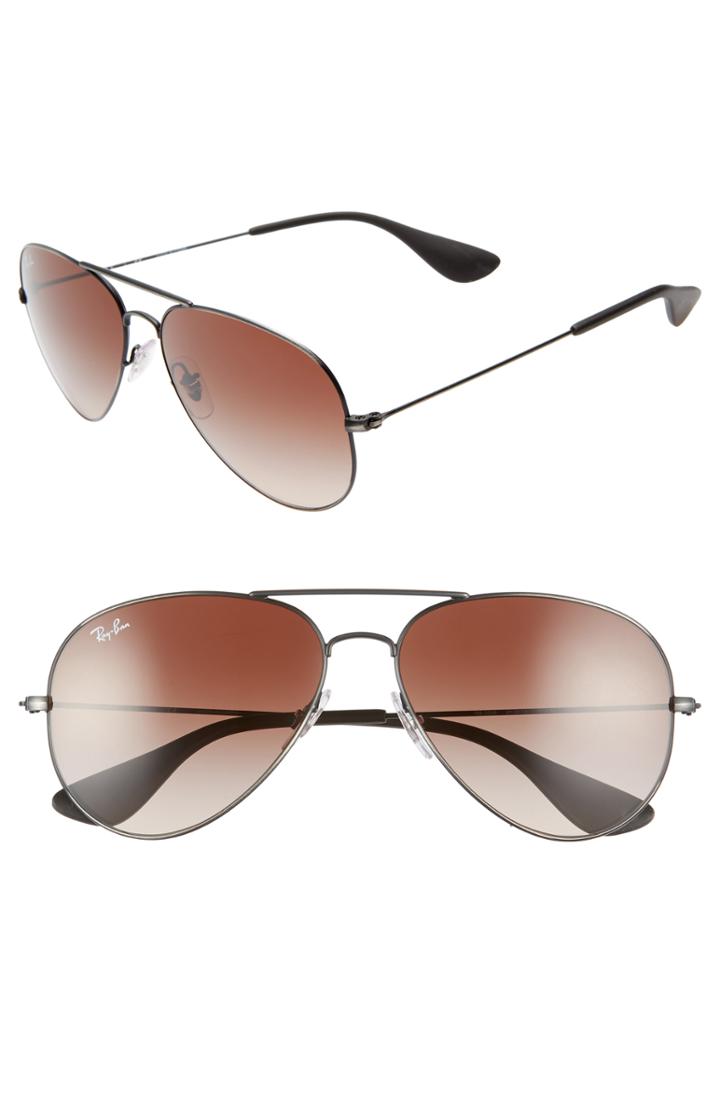 Men's Ray-ban Pilot 58mm Gradient Sunglasses - Matte Black