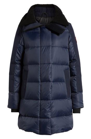 Women's Canada Goose Altona Water Resistant 750-fill Power Down Parka With Genuine Shearling Collar (10-12) - Blue