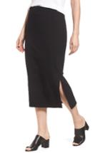 Women's Eileen Fisher Stretch Organic Cotton Pencil Skirt, Size - Black