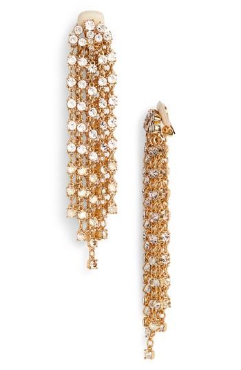 Women's Oscar De La Renta Crystal Cascade Waterfall Drop Earrings