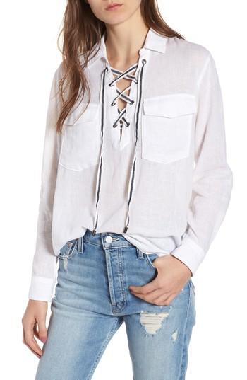 Women's Rails Matea Lace-up Top - White