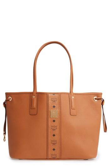 Mcm Medium Liz Reversible Visetos Leather Shopper - Brown