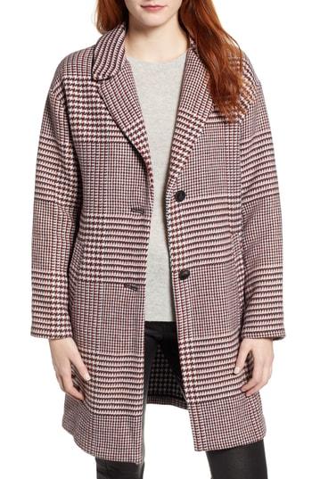 Women's Bernardo Long Plaid Coat - Red