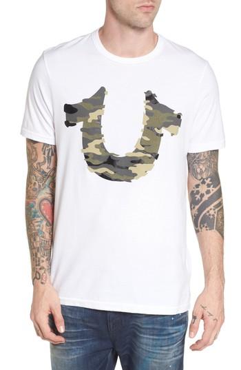 Men's True Religion Brand Jeans 3d Camo Graphic T-shirt, Size - White