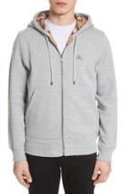 Men's Burberry Fordson Fleece Hoodie, Size - Grey