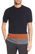 Men's Theory Cyar Cb New Sovereign Colorblocked Wool Sweater - Blue