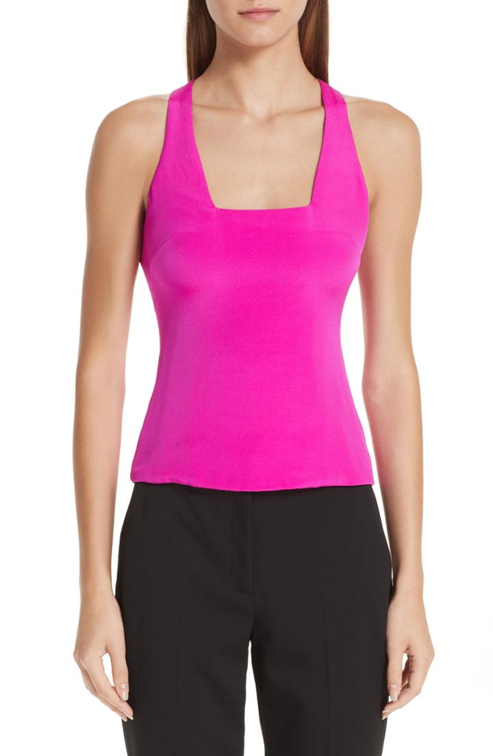 Women's Cushnie Et Ochs Square Neck Silk Tank Top