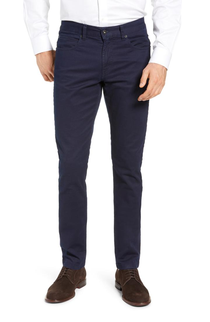 Men's Bugatchi Straight Leg Five-pocket Pants - Blue
