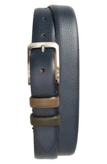 Men's Ted Baker London Shrubs Leather Belt - Navy