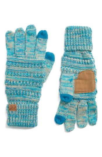 Women's Cc Knit Tech Gloves, Size - Blue