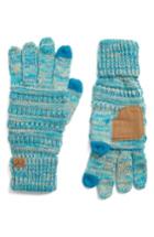 Women's Cc Knit Tech Gloves, Size - Blue