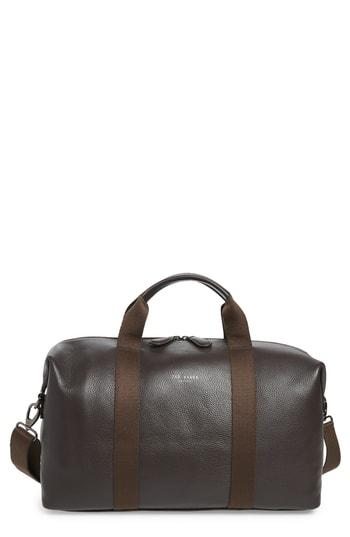 Men's Ted Baker London Holding Leather Duffel Bag - Brown