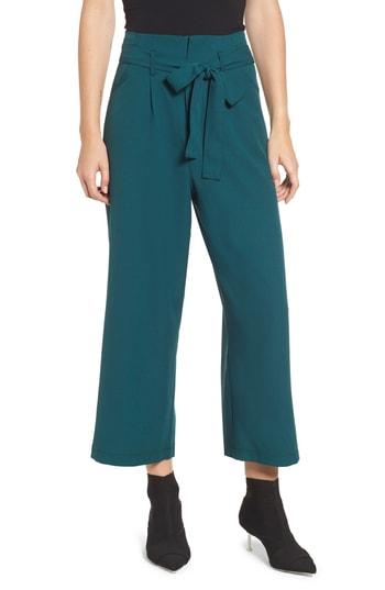 Women's Leith Tie Waist Crop Pants, Size - Green