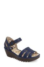 Women's Fly London Rese Wedge Sandal Us / 35eu - Blue