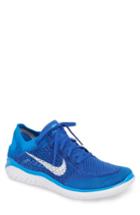 Men's Nike Free Rn Flyknit 2018 Running Shoe .5 M - Blue
