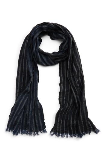Men's John Varvatos Star Usa Crinkle Stripe Wool Scarf