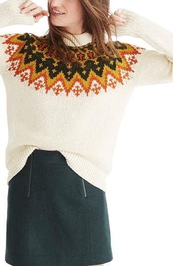 Women's Madewell Fair Isle Sweater, Size - Ivory