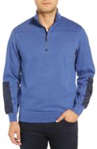 Men's Bugatchi Quarter Zip Pullover - Blue