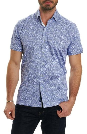 Men's Robert Graham Thad Tailored Fit Paisley Sport Shirt - Purple