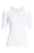Women's Frame Ribbed Cold Shoulder Top