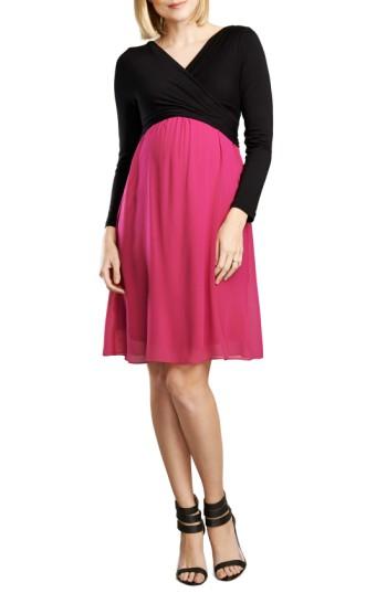 Women's Maternal America Crossover Maternity Dress - Pink