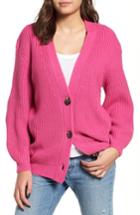 Women's Bp. Puff Sleeve Cardigan, Size - Pink