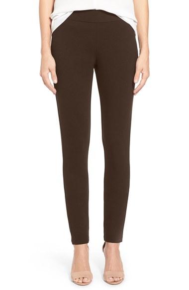 Women's Nydj Stretch 'jodie' Ponte Leggings - Brown