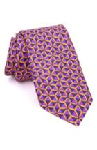 Men's Ted Baker London Geo Triangle Print Silk Tie, Size - Orange
