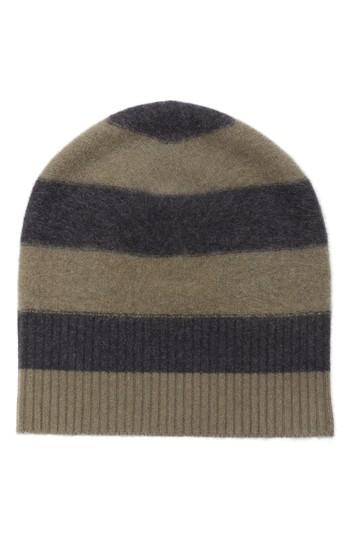Women's Vince Stripe Cashmere Beanie - Green