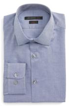 Men's John Varvatos Star Usa Slim Fit Stretch Geometric Dress Shirt .5 R - Blue