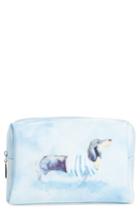 Catseye London Large Watercolor Dog Cosmetics Bag, Size - Blue