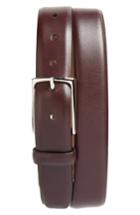 Men's Nordstrom Men's Shop Pullman Leather Belt - Burgundy Royale