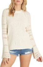 Women's Billabong Cozy Love Bell Sleeve Sweater - White