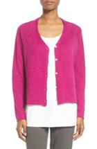 Women's Eileen Fisher Slubbed Organic Linen & Cotton Cardigan - Pink