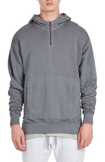 Men's Zanerobe Rugger Quarter Zip Hoodie, Size - Grey