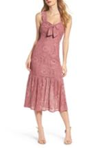 Women's Foxiedox Emilia Lace Peplum Midi Dress - Pink