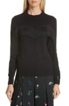 Women's Burberry Dales Rainbow Trim Merino Wool Sweater