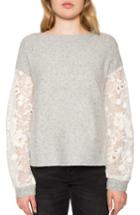 Women's Willow & Clay Lace Sleeve Sweater - Grey