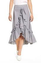 Women's Bp. Flounce Ruffle Trim Skirt, Size - Black