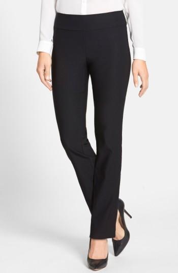 Petite Women's Nic+zoe 'the Wonder Stretch' Straight Leg Pants P - Black