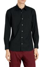Men's Burberry William Stretch Poplin Sport Shirt, Size - Black