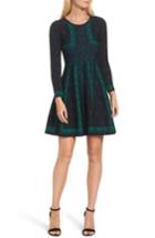 Women's Eliza J Pattern Double-knit Fit & Flare Dress