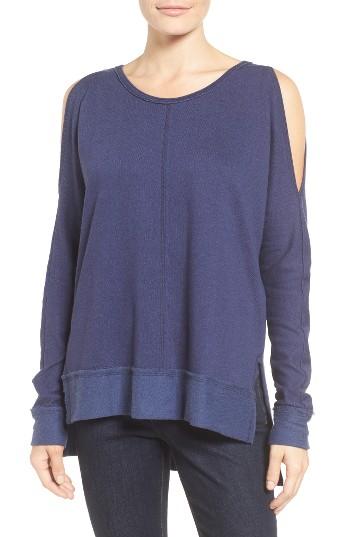 Women's Caslon Cold Shoulder Sweatshirt - Blue