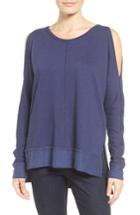 Women's Caslon Cold Shoulder Sweatshirt - Blue