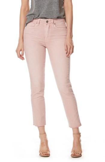 Women's Paige Jacqueline High Waist Crop Straight Leg Jeans - Pink