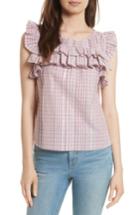 Women's La Vie Rebecca Taylor Lurex Plaid Top - Pink