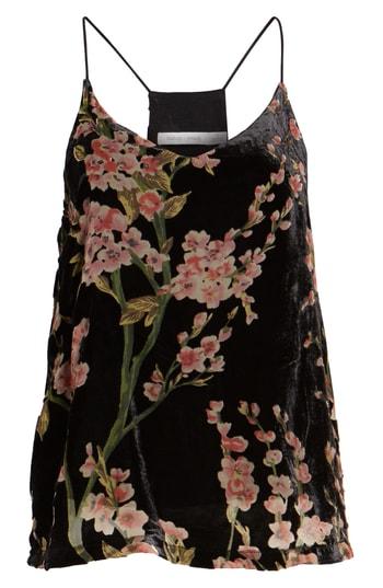 Women's Bishop + Young Victoria Floral Burnout Velvet Tank - Black