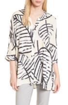 Women's Nic+zoe Etched Leaves Top - Beige